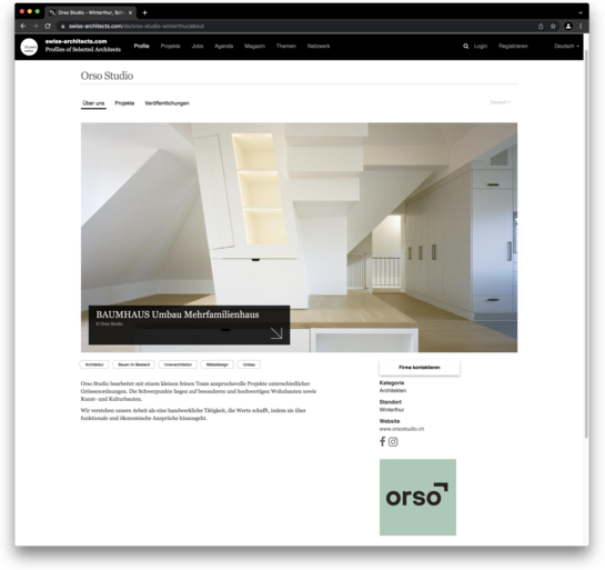 Orso Studio bei swiss architects